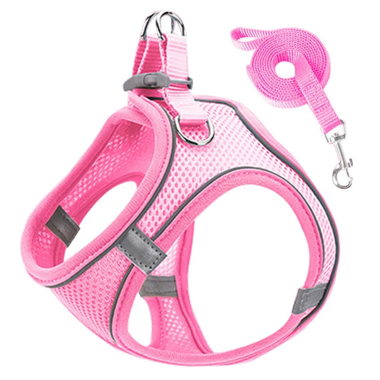 Cat Harness Reflective Pet Harnesses and Leashes Set Adjustable Pet Harness for Cats Small Dogs Pug Chihuahua Cat Accessories