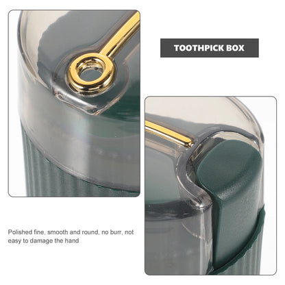 Pop-Up Toothpick Holder Push Type Automatic Toothpick Holder Dispenser Toothpick Storage Box Portable Plastic