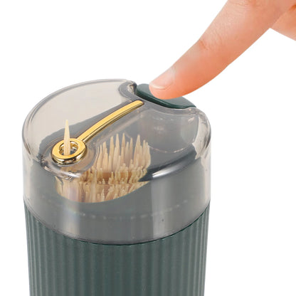 Pop-Up Toothpick Holder Push Type Automatic Toothpick Holder Dispenser Toothpick Storage Box Portable Plastic