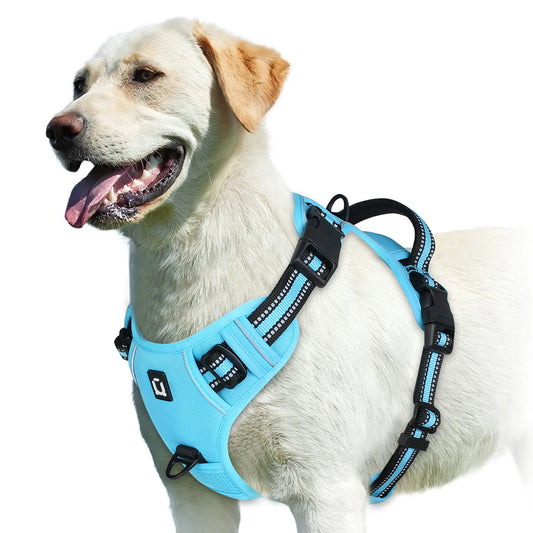 No Pull Dog Harness, Adjustable Soft Padded Pet Vest with Easy Control Handle