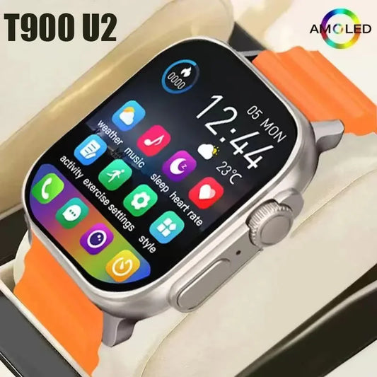 New Watch T900 U2 Smart Watch 49Mm 2024 New NFC Men Women GPS Track Bluetooth Call BT Music Games Wireless Charging Smartwatch